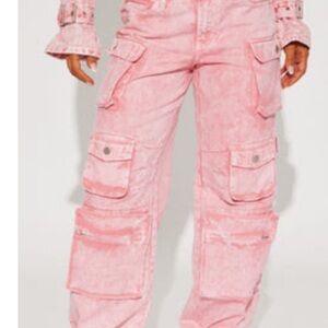 Fashion Nova Pink Flare & Wide Leg Jeans